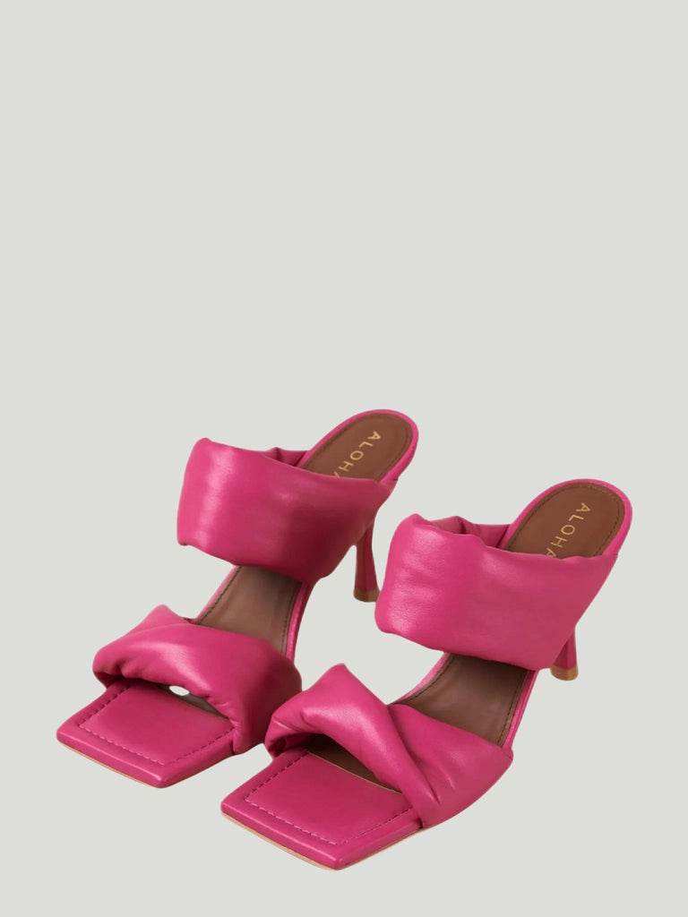 ALOHAS Twist Strap Magenta Leather Sandals