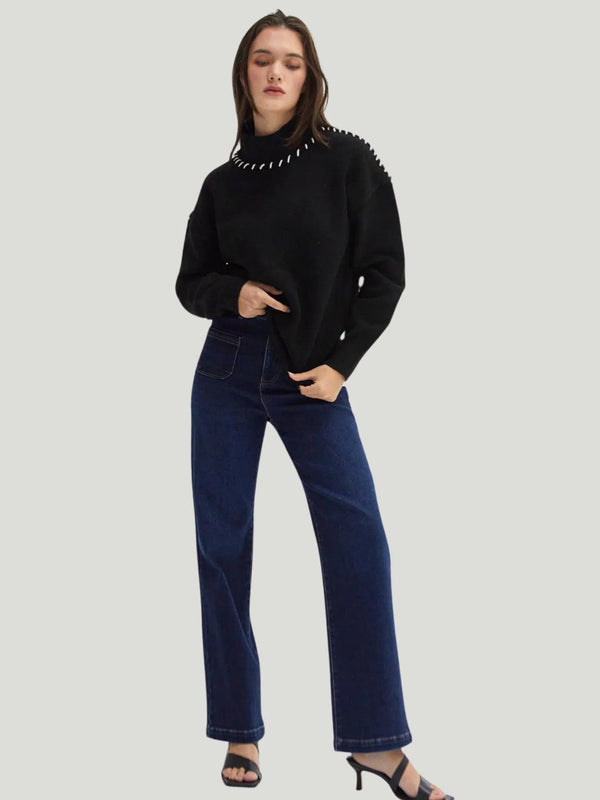 Crescent Rowan Contrast Stitch Sweater