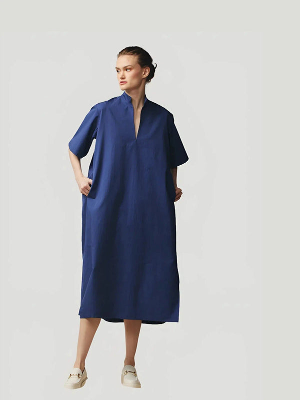 Devlyn van Loon Pleated Pullover Dress - Blue, Dress, Eco-Conscious ...