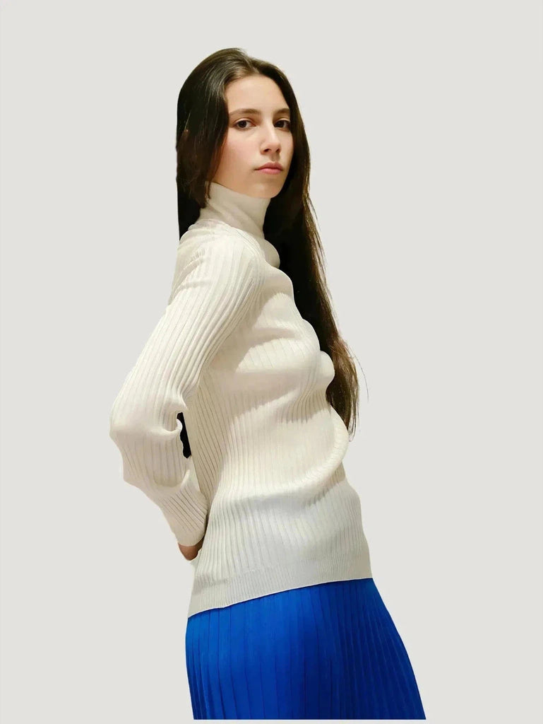 LÉMME Extra Fine Merino Wool Ribbed Turtleneck