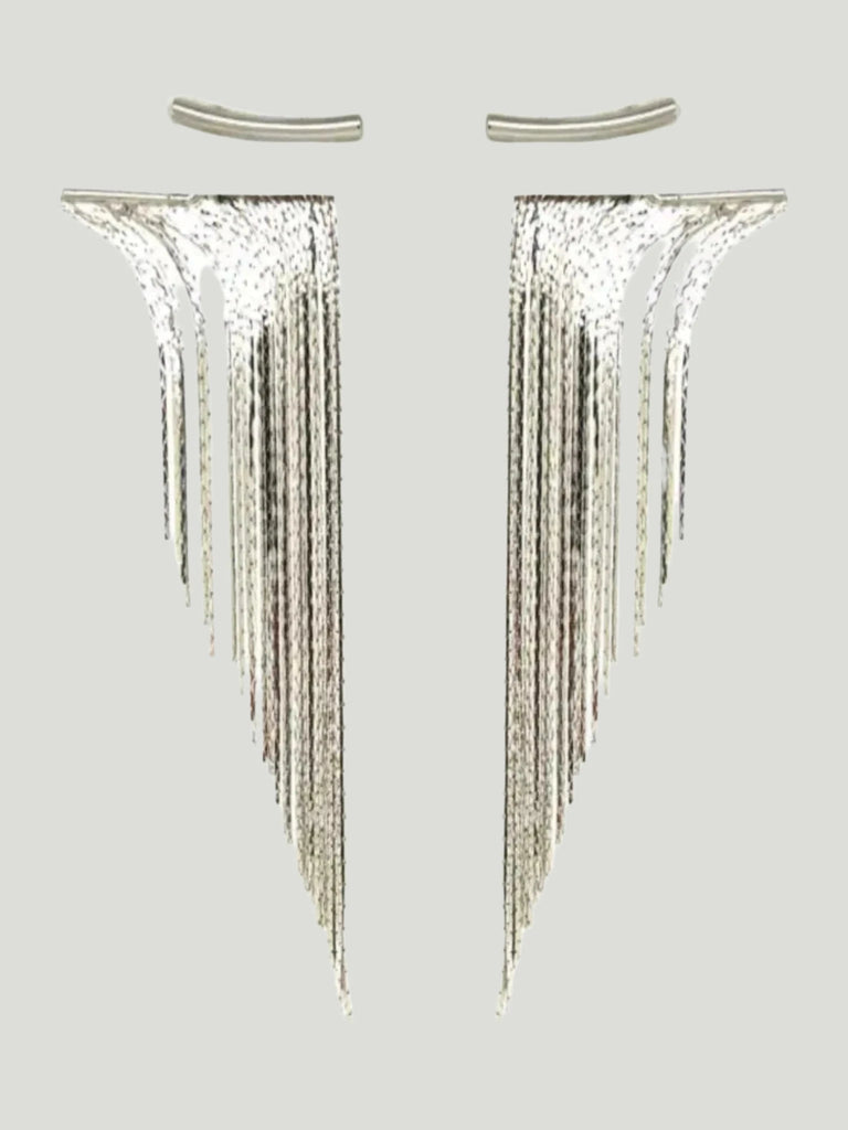 Mali Beads Curtain Mesh Earrings