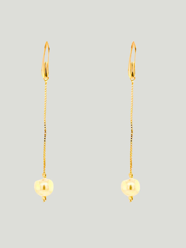 Mali Beads Gold Pearl Earrings