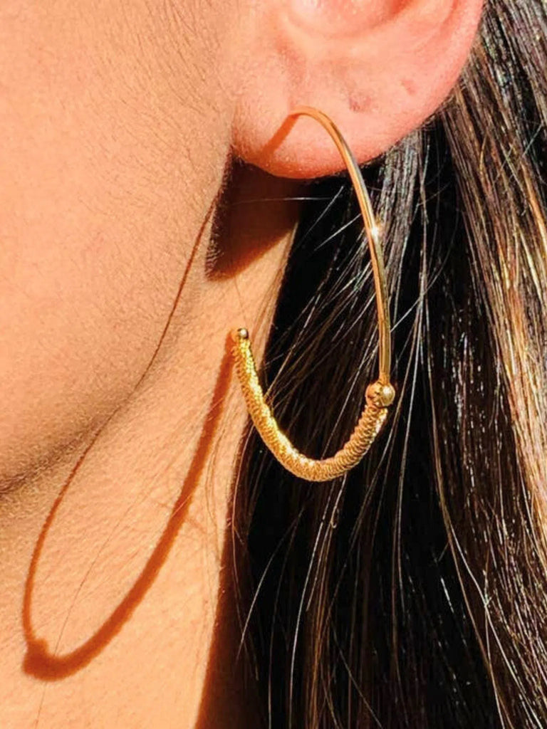 Mali Beads Gold Thin Hoops