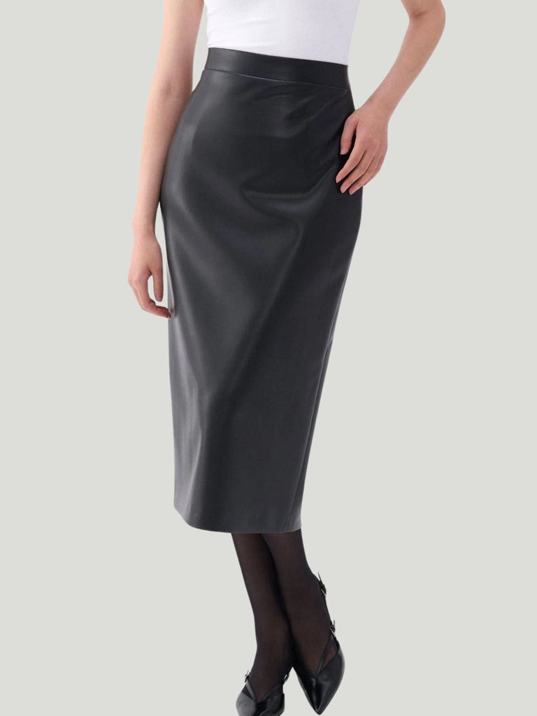 Nocturne High Waist Vegan Leather Skirt