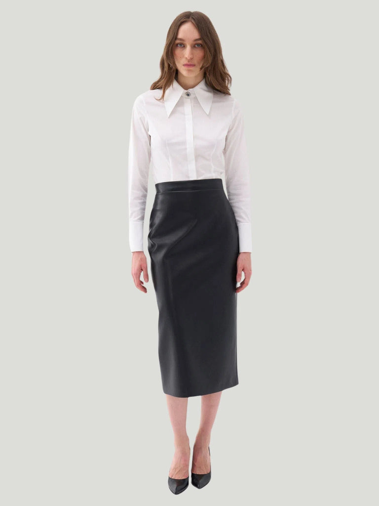 Nocturne High Waist Vegan Leather Skirt