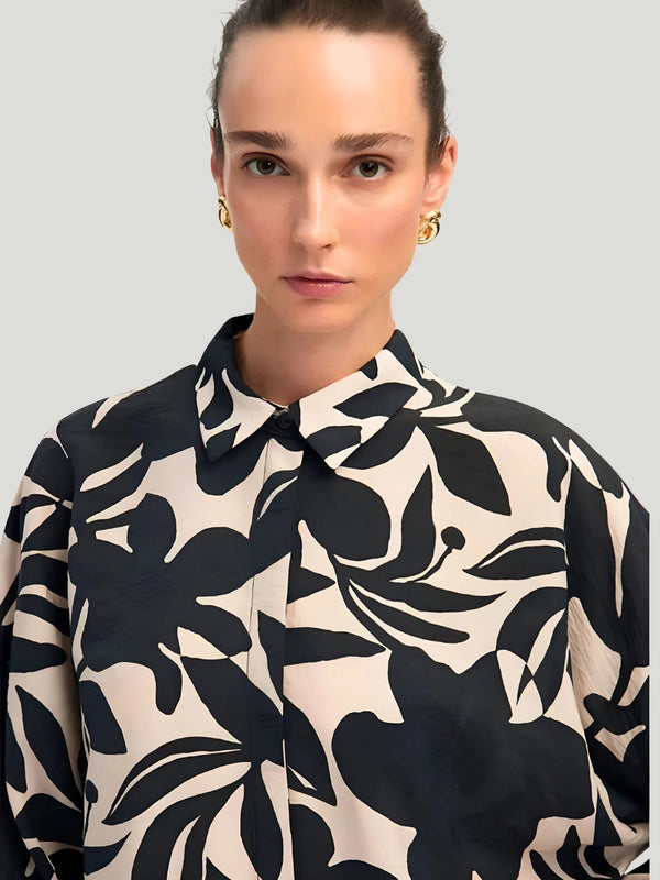 Touché Patterned Cuff Blouse