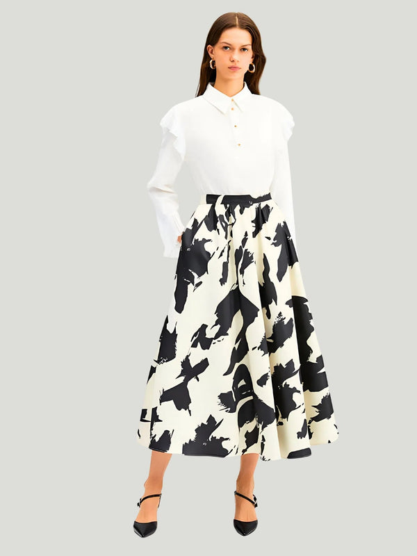 Touché Patterned Satin Skirt